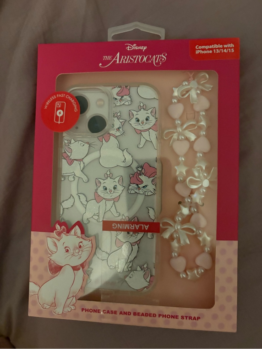 Disney The Aristocats Marie Phone Case with Pink Beaded Strap